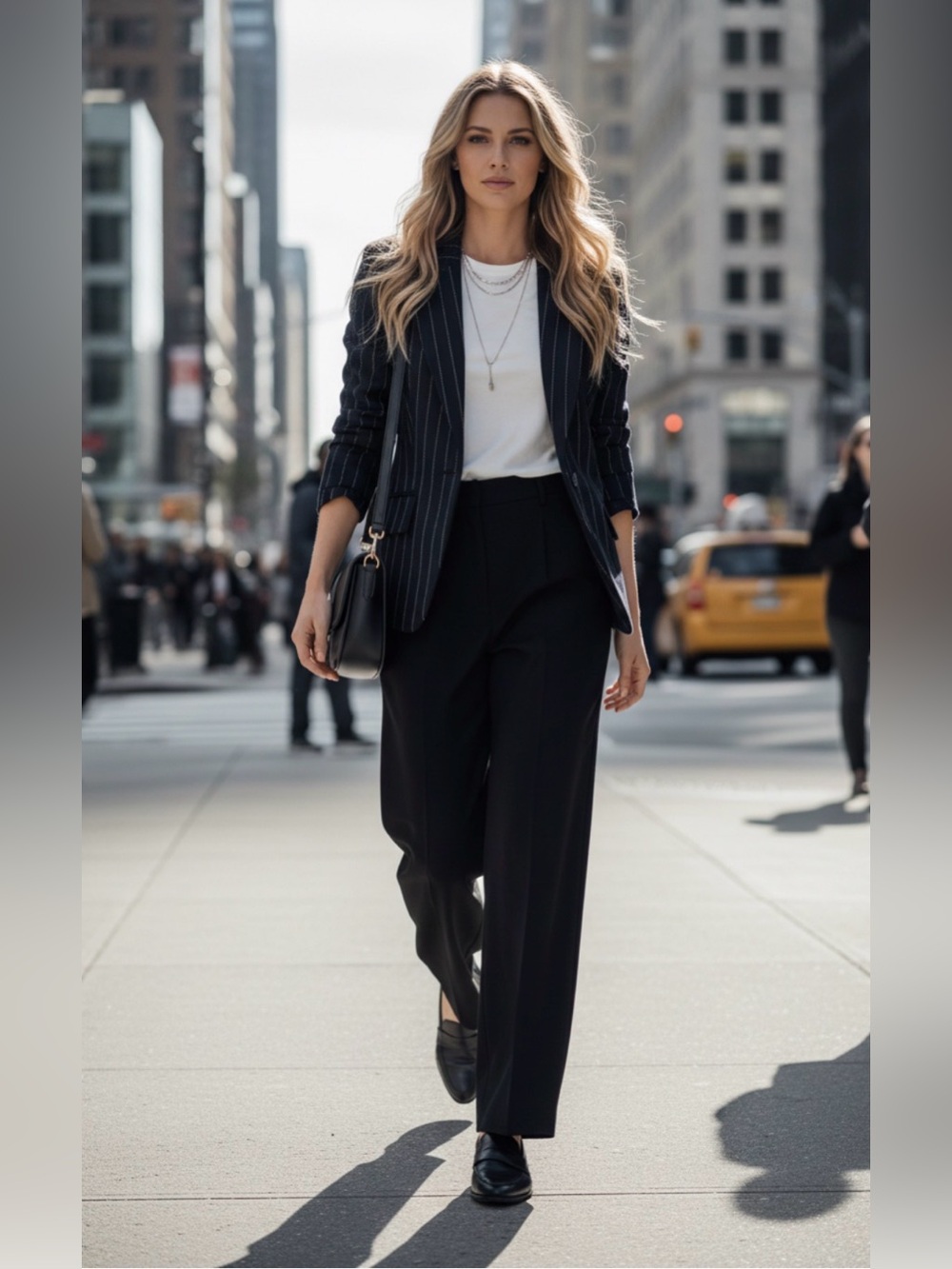 (#83) ZARA Pinstripe Wool Blend Blazer